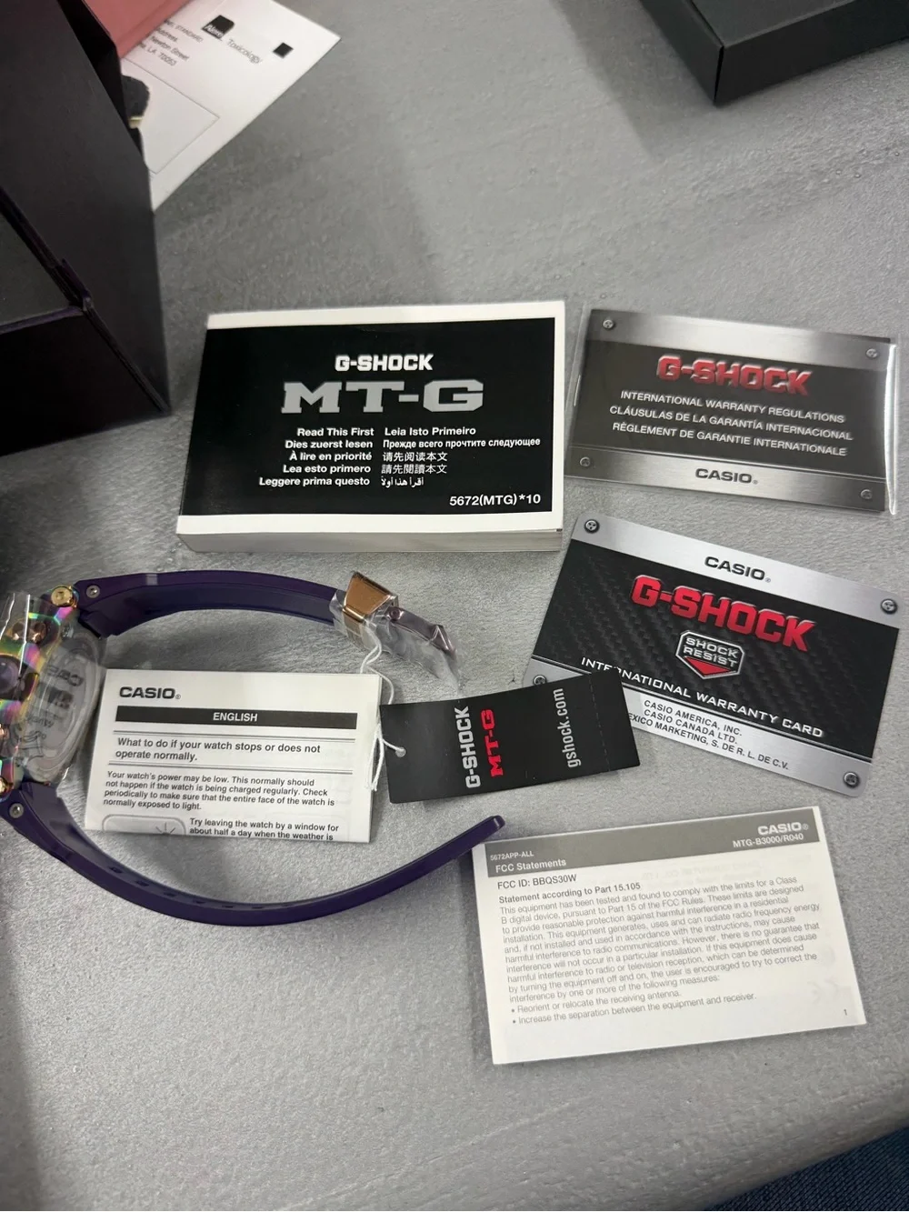 G-Shock MT-G Iridescent Bezel with Purple Strap Men’s Watch